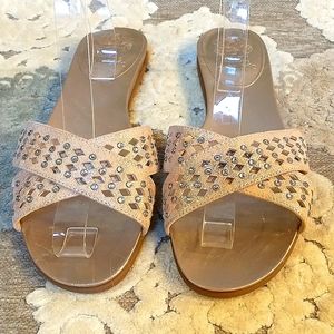 Vince Camuto "Endana" Embellished Open Toe Slide Sandals